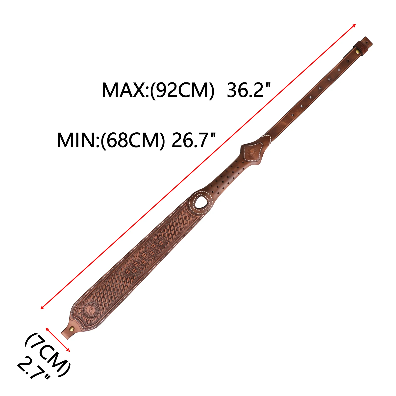 Tourbon leather Rifle Sling Non-Slip Brown Gun Shoulder Strap Length Adjustable 105cm Shooting Hunting Accessories