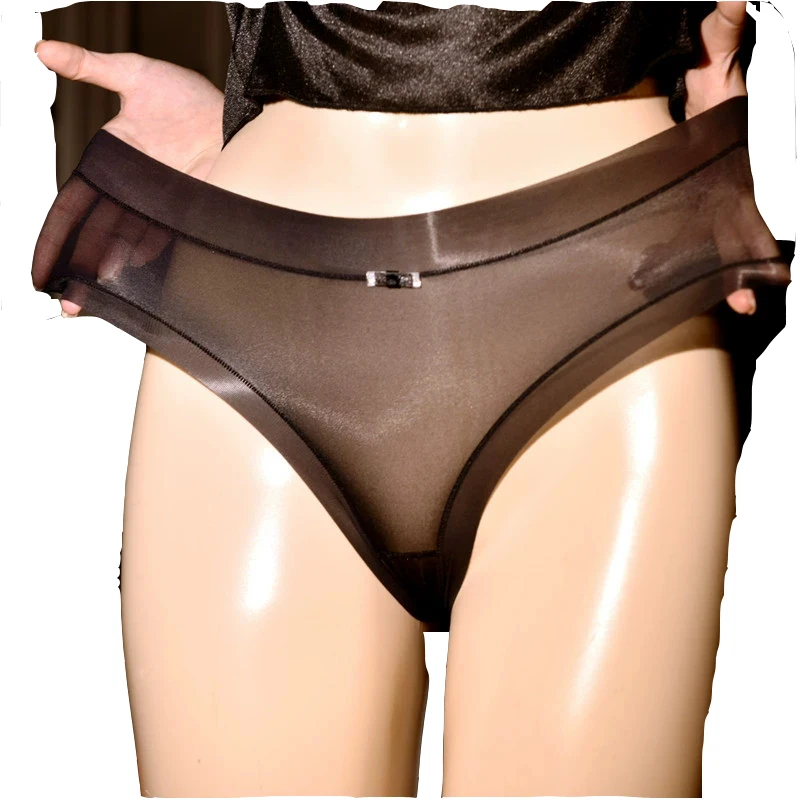 

Womens Nylon Stretch Briefs See-Through Boyshorts Breathable Thin Glossy Panties Lingerie Sexy Underwear Crotchless Thongs
