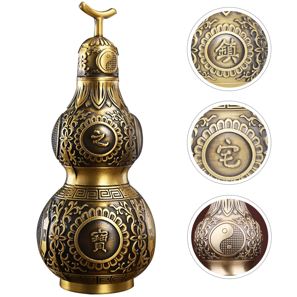 Chinese Wu Useful Practical Decorative Sturdy Brass Gourd Ornament Brass Craft, Gourd Adorn Gourd Chinese Gourd Gourd Bottle