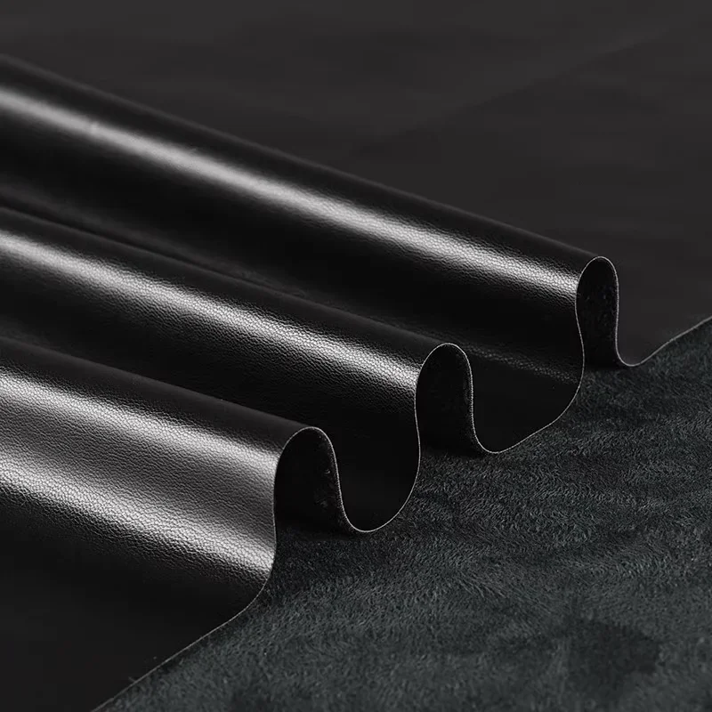 Suede Leather Fabric Black Elastic Smooth Jacket Clothing Fabric Wholesale Cloth Diy Apaprel Sewing Fabric PU Material