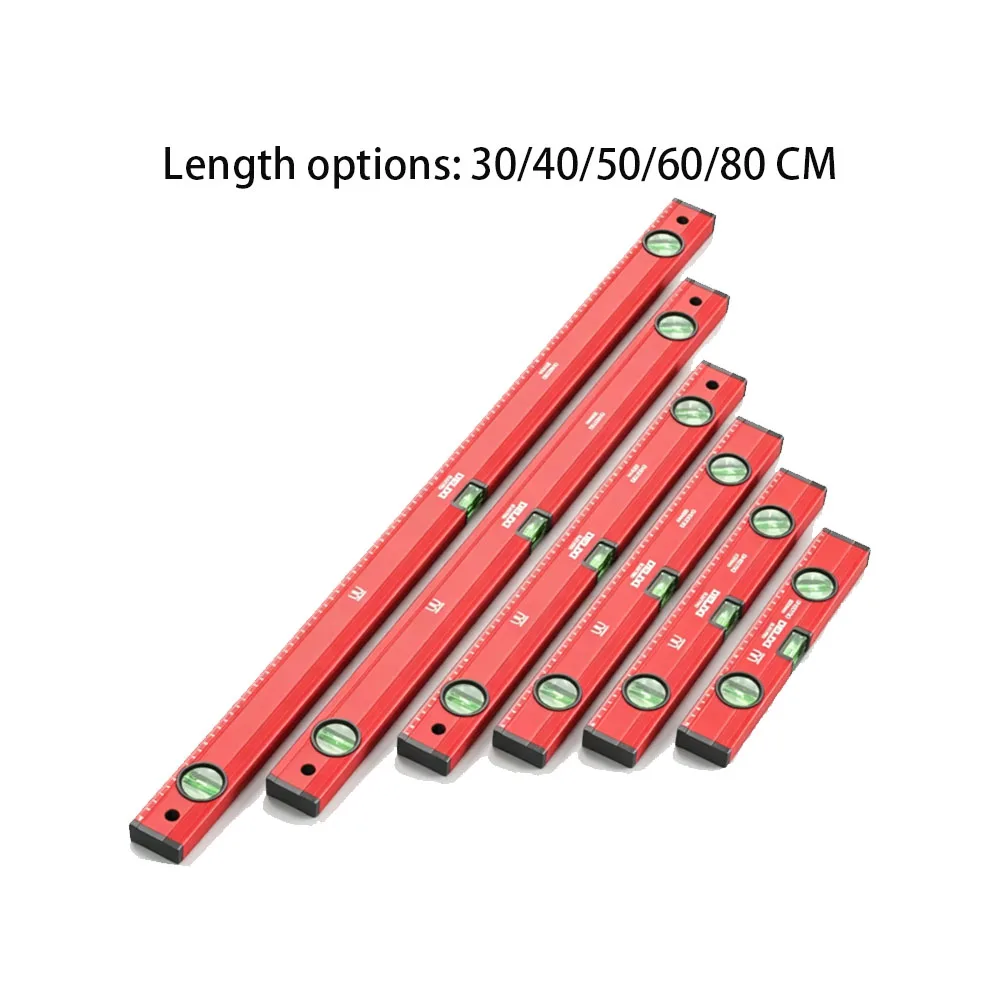 30/40/50/60/80 cm Hochpräzise Wasserwaage, Magnetische Schwerlast-Lineal, Blasen-Wasserwaage zur Horizontalen Messung, Nivelliergerät