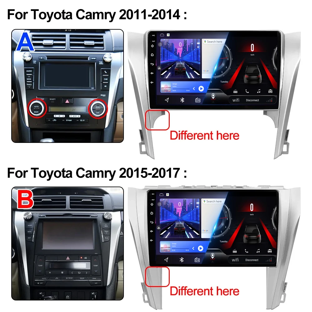 Android 14 CarPlay Toyota Camry 8 50 55 2011-2017 Car Radio Stereo Host Multimedia Player 5G Wifi Navigation DSP Touch Display