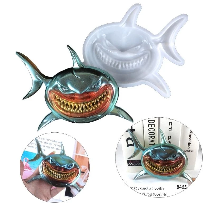 

Shark Silicone Molds Table Ornament Mould Plaster Making Tool Easy to Clean