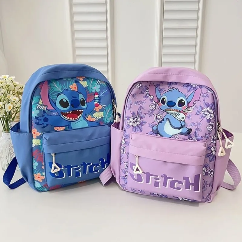 Nueva mochila Lilo & Stitch con personajes de dibujos animados, accesorios impresos, mochila para niños, mochila rosa de dibujos animados para estudiantes, regalo