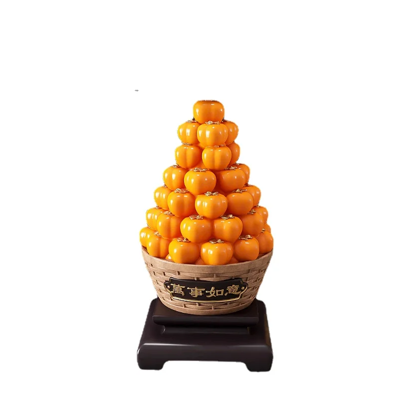 Pqf Lucky Persimmon Persimmon Living Room Floor Stand Decoration Sofa TV Cabinet Side Decorations