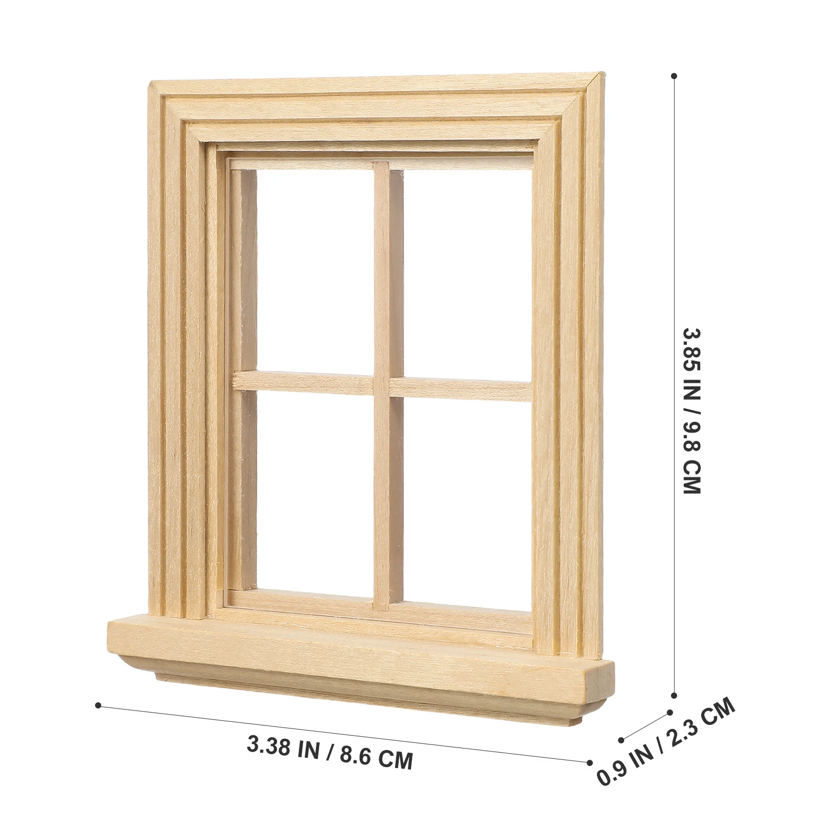 2-teilige Fensterrahmen für DIY-Haus, Miniaturmöbel, Raumdekoration, Holzfensterrahmen, Hauszubehör