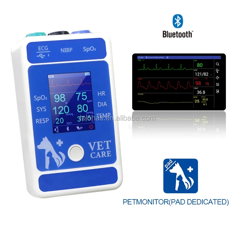 2.4-Inch color LCD veterinary monitoring/portable /multi-parameter