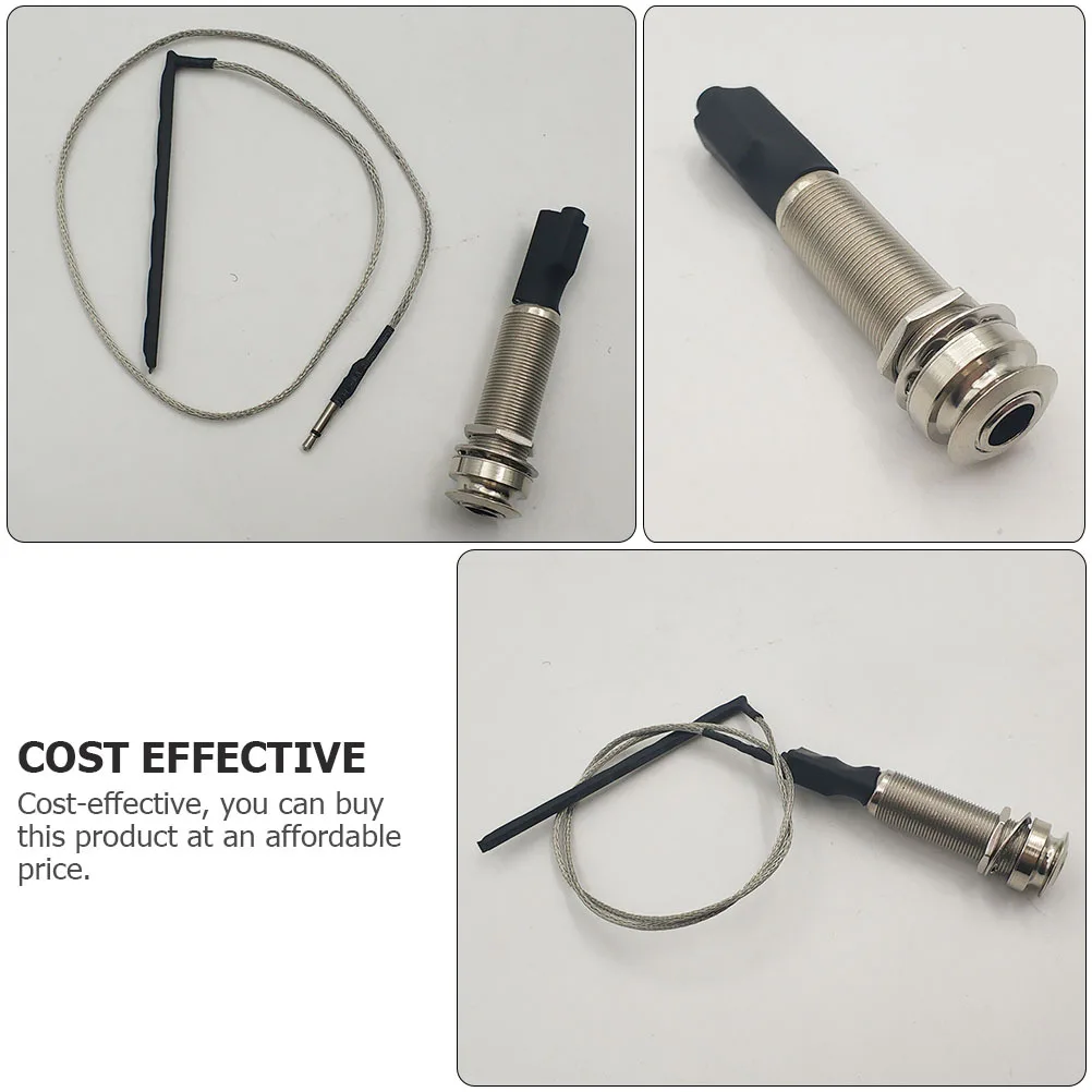 

Guitar Accessories Kit Folk Guitar Parts Replacement Piezo Pickup Cable Jack Output For Musical Instrument Repair Supplies