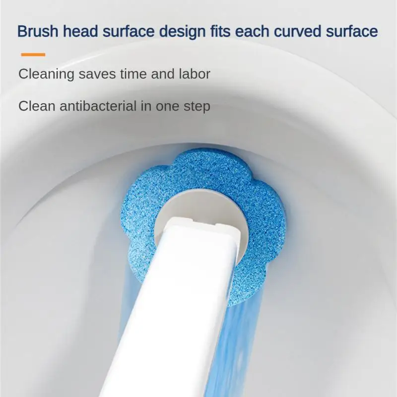 Disposable Toilet Brush Cleaner With Long Handle Bathroom Cleaning Brush With Replaceable Brush Head Toilet Bathroom Accessories