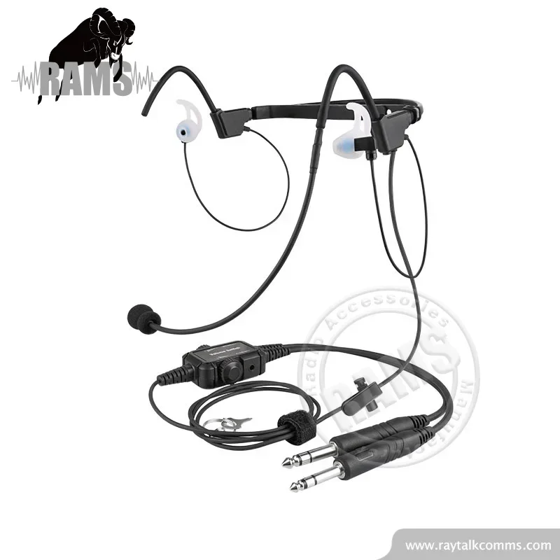 Behind The Head RayTalk Aviation Headset PH-500 GA Plug Noise Cancelling Headphone For Pilot