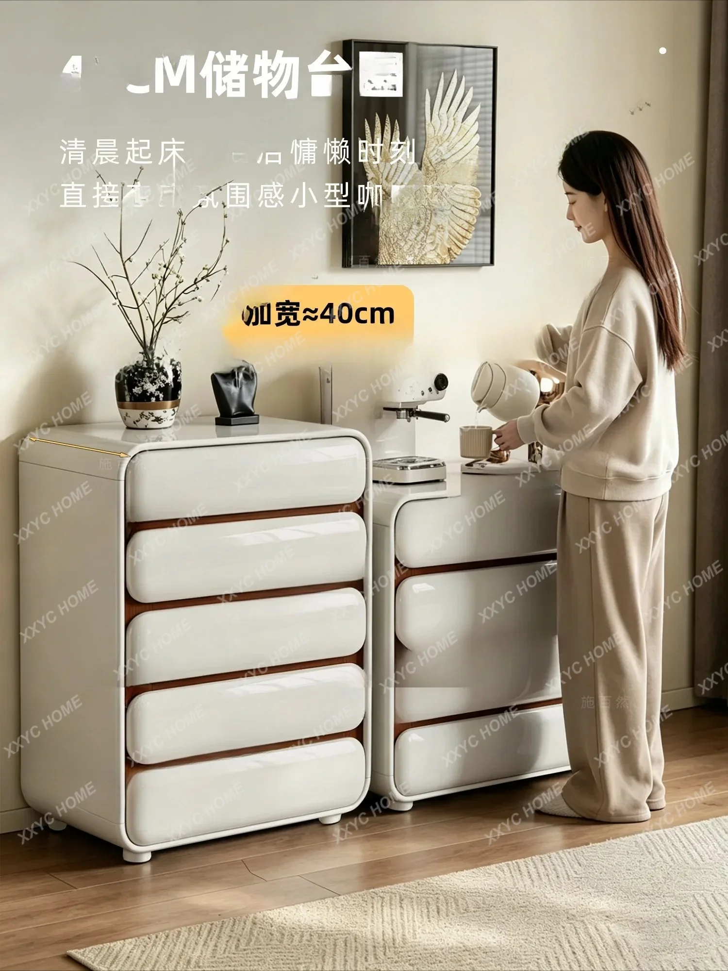 new cream wind bedroom chest of drawers paint drawer bedside storage cabinet
