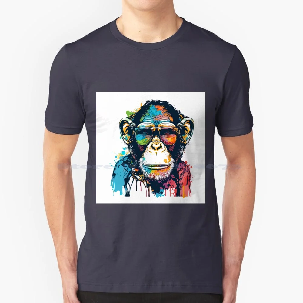 Chimpanzee T Shirt 100% Cotton Tee Shaun White Shaunwhiteart Swa Chimp Monkey Ape Pop Art Modern Art