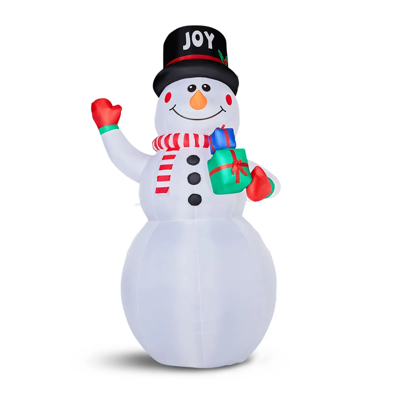 12FT Tall Lighted Christmas Inflatable Decoration, Giant Snowman Holding Gift Boxes, Funny Blow Up Yard with Built-in LED for