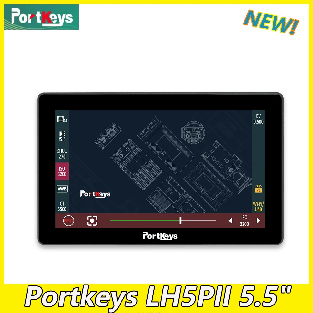 

Portkeys LH5P II Monitor 5.5" 2200nit Full HD 4K Touch screen with bluetooth module for canon sony Z CAM BMPCC4K BMPCC6K