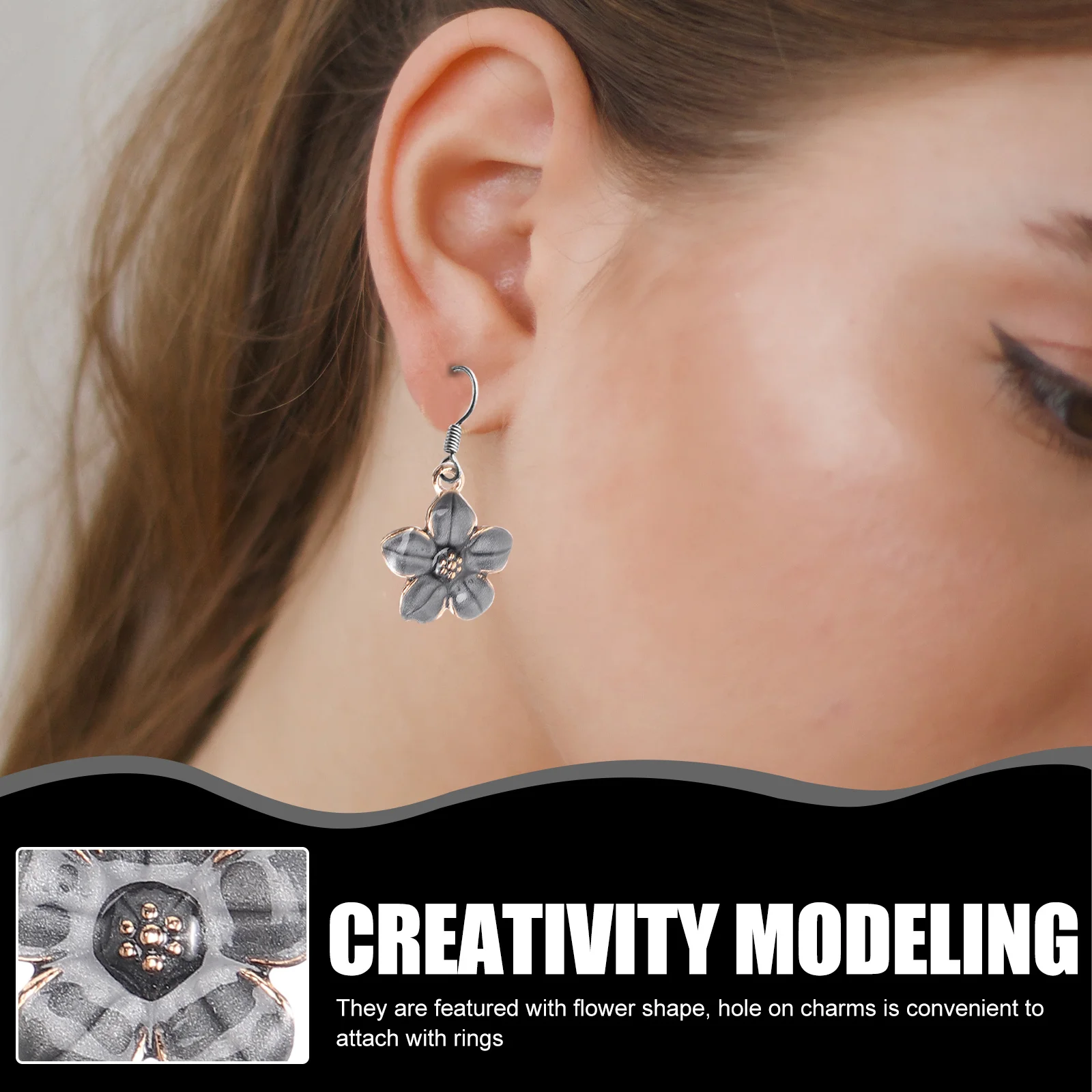 

50Pcs Flower Pendant Charms Alloy Cherry Blossom Jewelry Accessories for DIY Necklace Bracelet Handmade Crafts