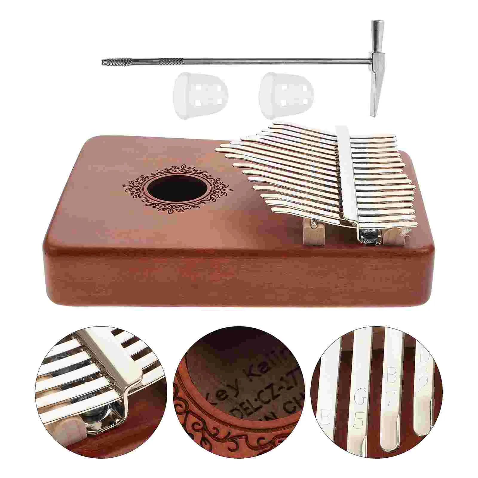 Thumb Kalimba Instrument Kid Piano Musical Instruments for Adults Kids Beginner 17 Keys Vintage