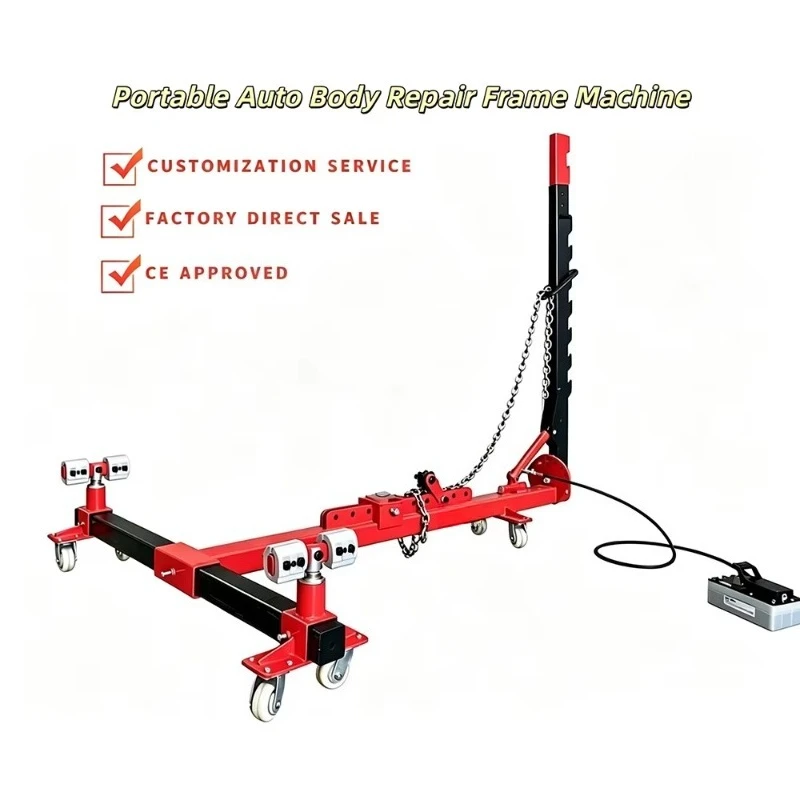 10 Ton Portable Car Pulling Bench Auto Body Frame Repair Machine Mobile Car Frame Straightening Machine