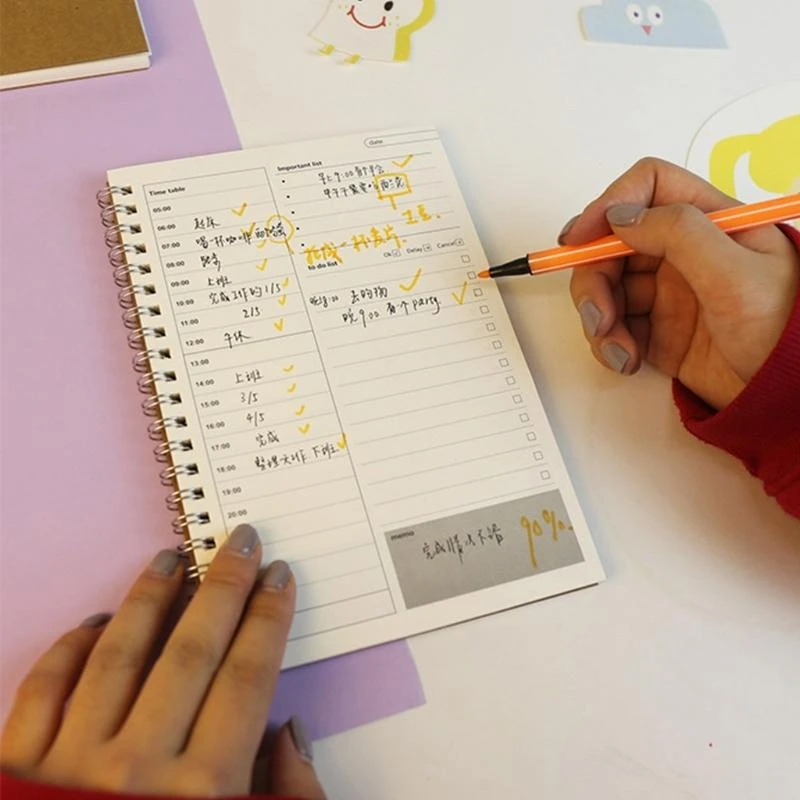 プランナーブックマンスリーウィークリーデイリーアジェンダスケジュール空白の日記DIYスタディノートブック