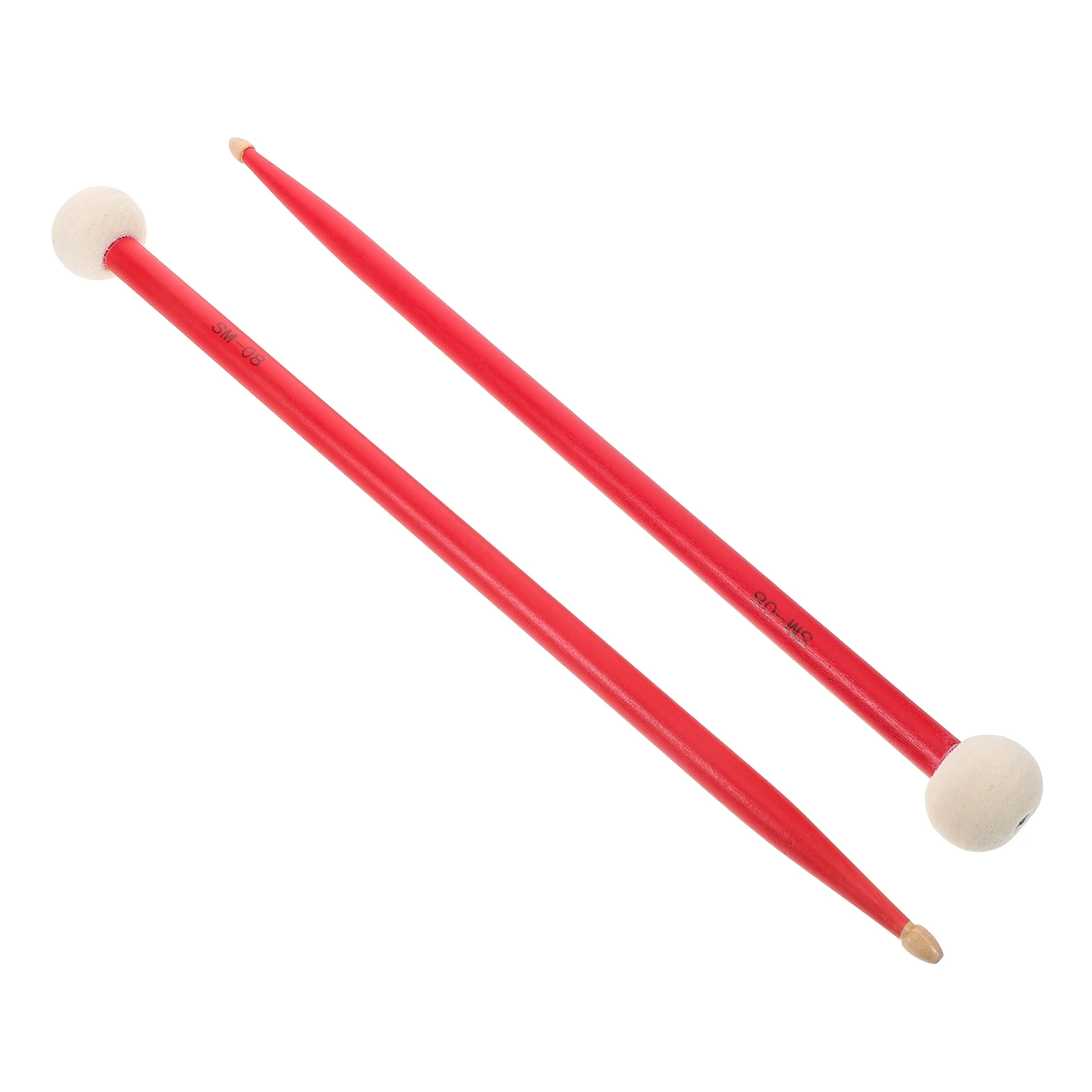 

1 Pair Double Head Maple Drumsticks Felt Head Timpani Mallets Percussion Instrument Mallets Snare Drum Mallet Hammer Blue