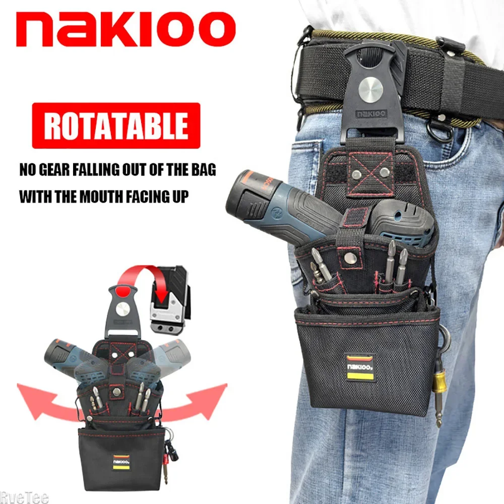 NAKIOO جديد للتدوير الحفر السريع أداة معلقة حقيبة أداة حزام المنظم لأداة كهربائي تاجيما رجل هدية