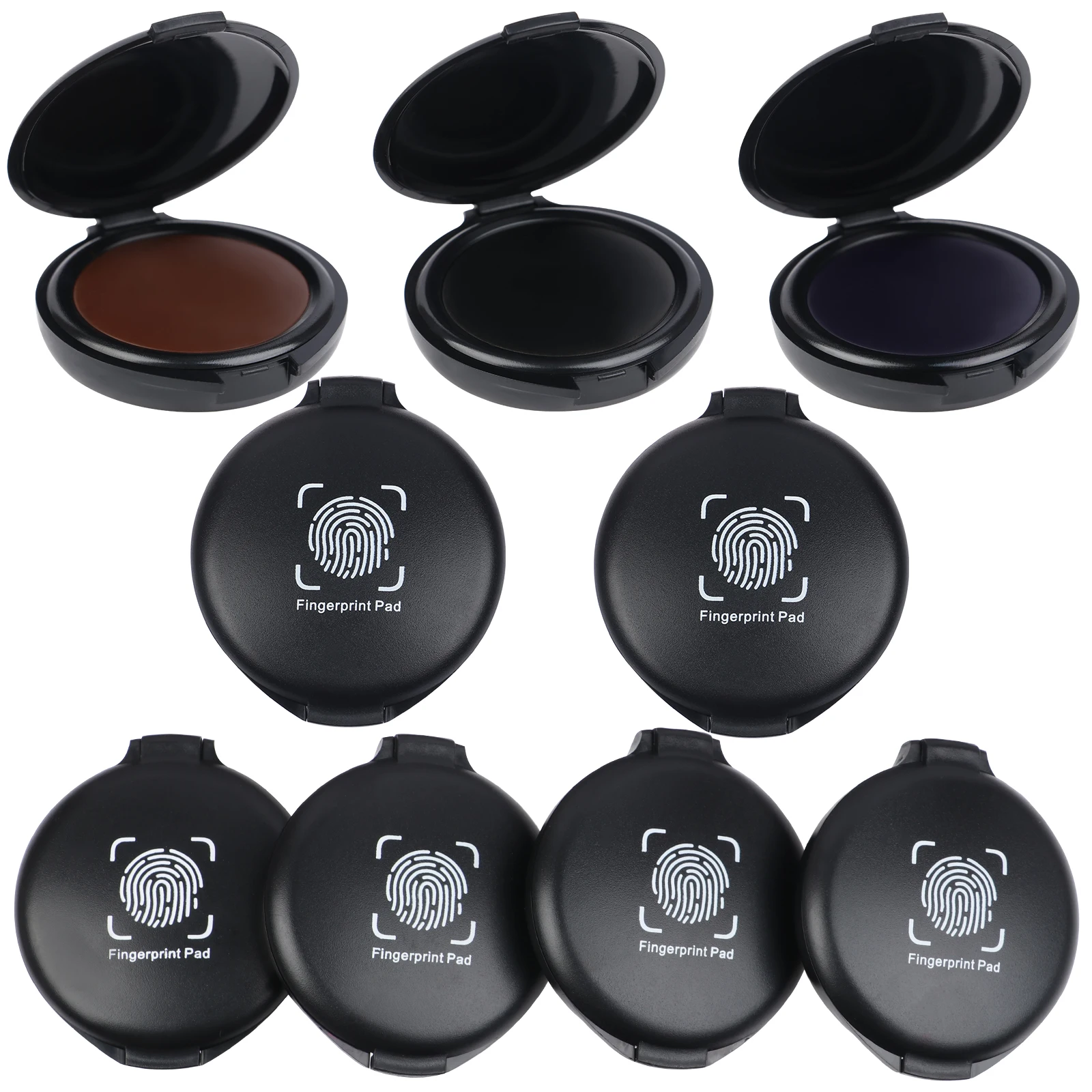 9 Pcs Fingerprint Ink Pad Thumbprint Ink Pad For Notary Supplies Identification Security ID Fingerprint Cards Fingerprint Kit