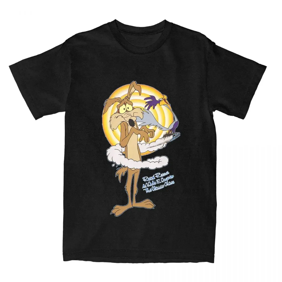 Retro New Roadrunner Wile E Coyot Series Tshirts Men Cotton Short Sleeve Round Neck Summer Top Tee