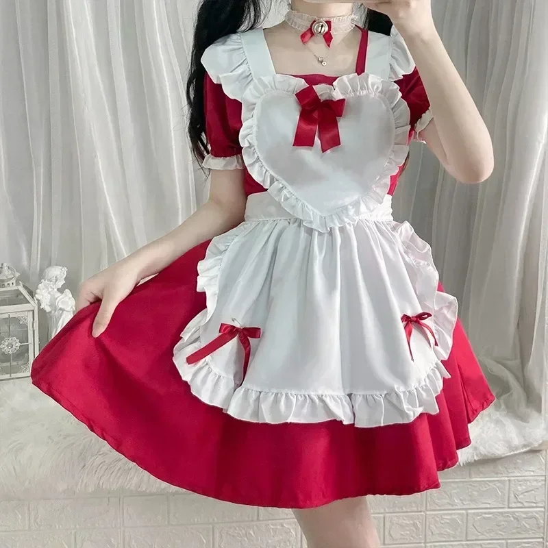 Alice Red Wine Sweet Maid Dress Lolita Cute Maid Dress Princess Lolita Dress Halloween Costumes for Women