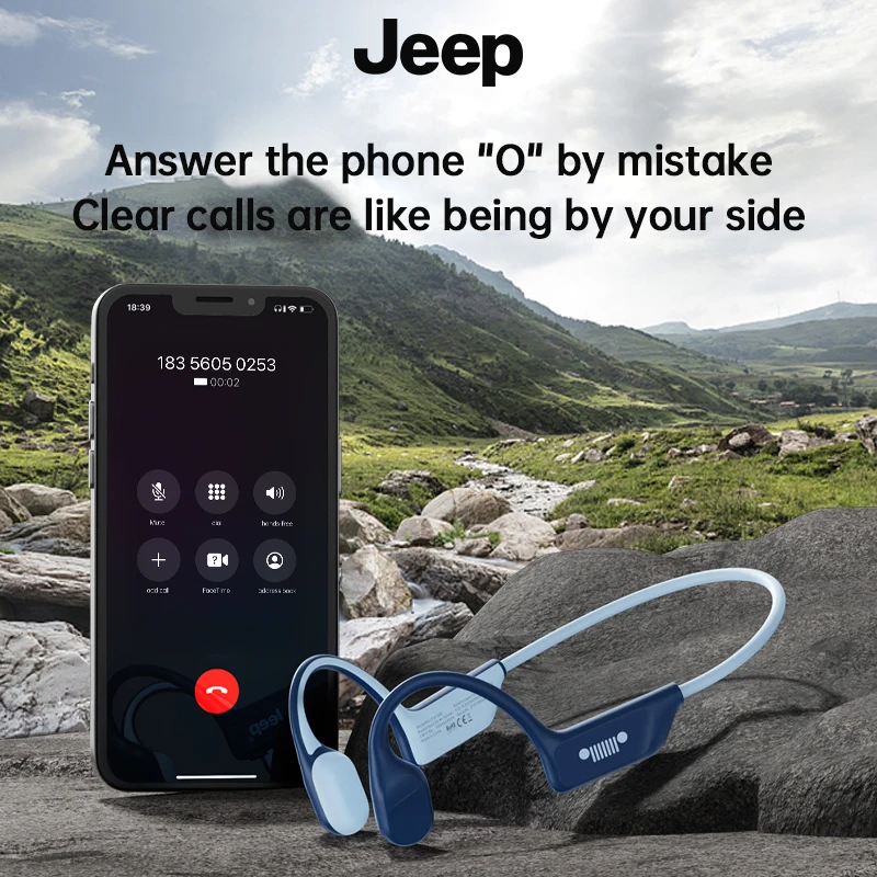 

Jeep JP EC006 Jeep Наушники с костной проводимостью Подвесные наушники Hi-Fi Ушной крючок Беспроводная гарнитура с микрофоном