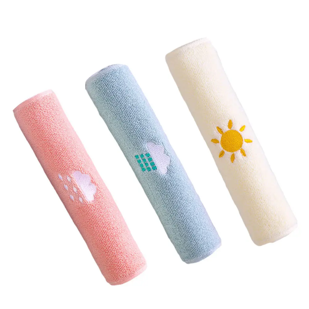 3 個の刺繍入り純綿タオル赤ちゃんの顔拭きハンドタオルソフトで耐久性のある小さな子供用タオル純綿タオル