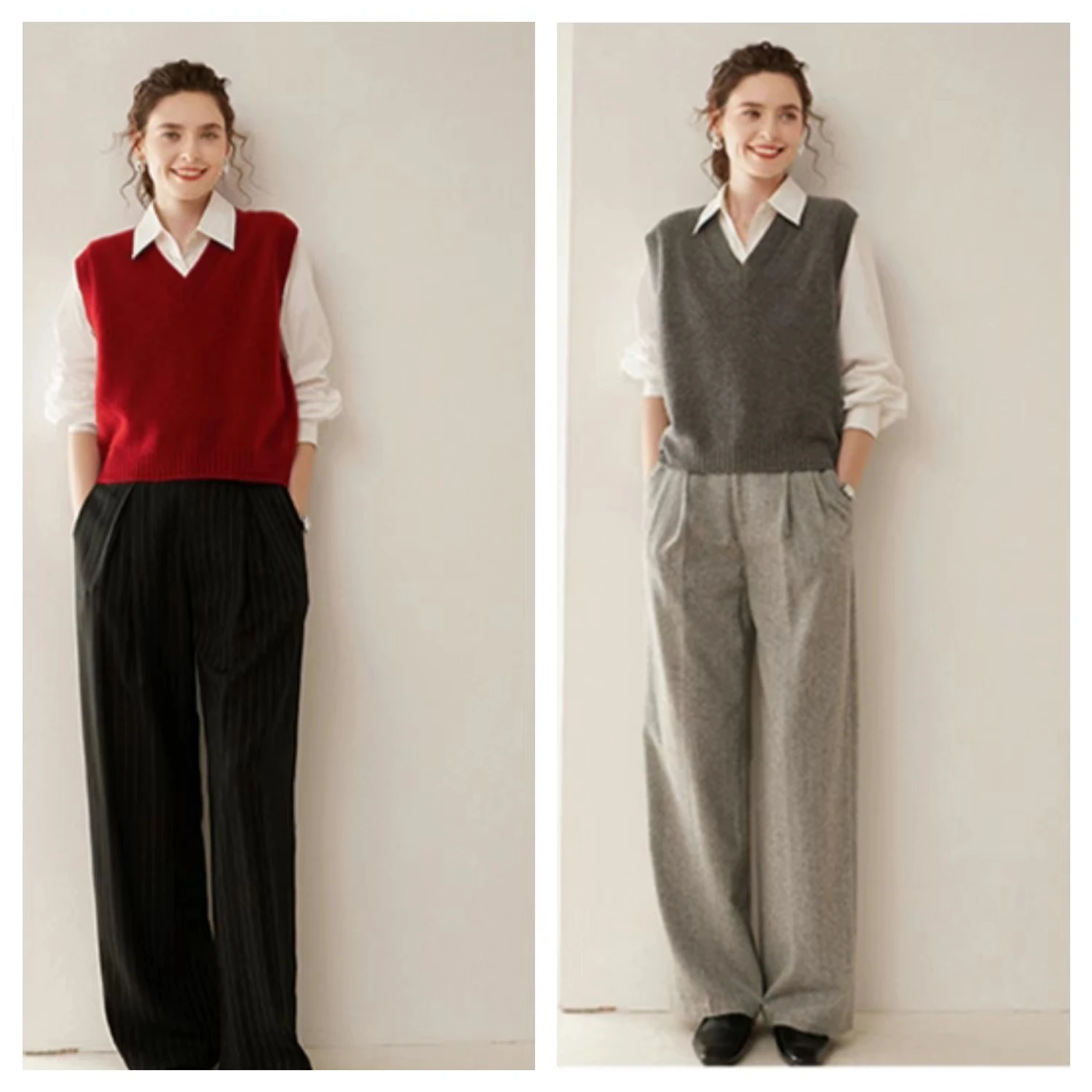 

Выбор женский 100% кашемировый жилет с v-образным вырезом и пуговицами, пуловер без рукавов, осень-зима, базовый простой стиль, мягкий кашемировый свитер, топы