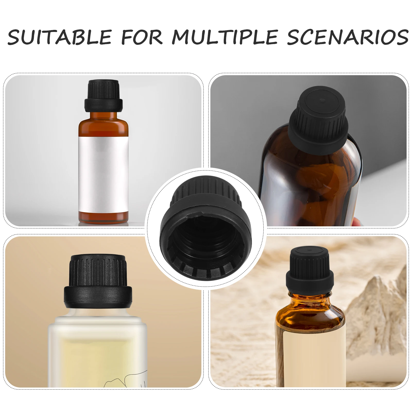 

30Pcs Essential Oil Bottle Sealing Cap with Tight Seal Reusable Leak-Proof Dropper Lid for Perfume and Oil Dispensers