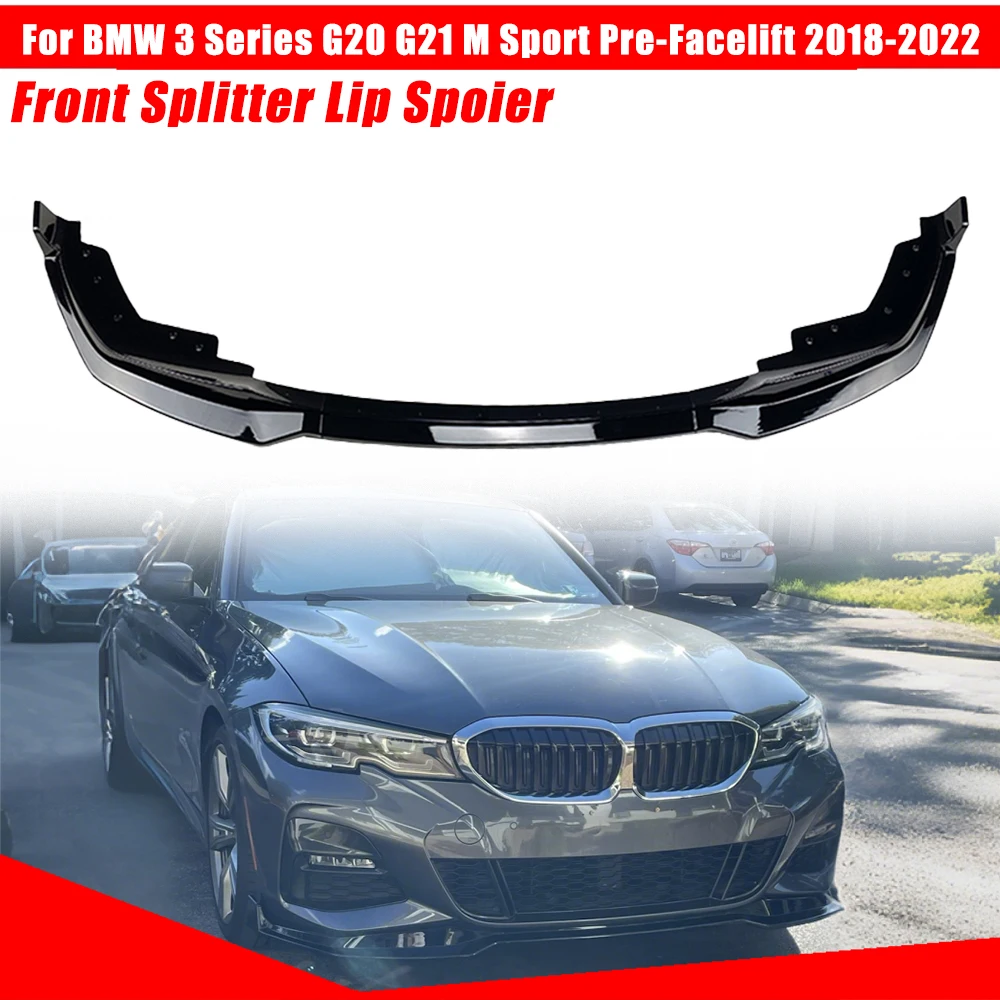 

1 Set Car Front Bumper Splitter Lip For BMW 3-Series M-Sport G20 G21 2019-2022 Pre-Facelift Diffuser Guard Body Kit Cover