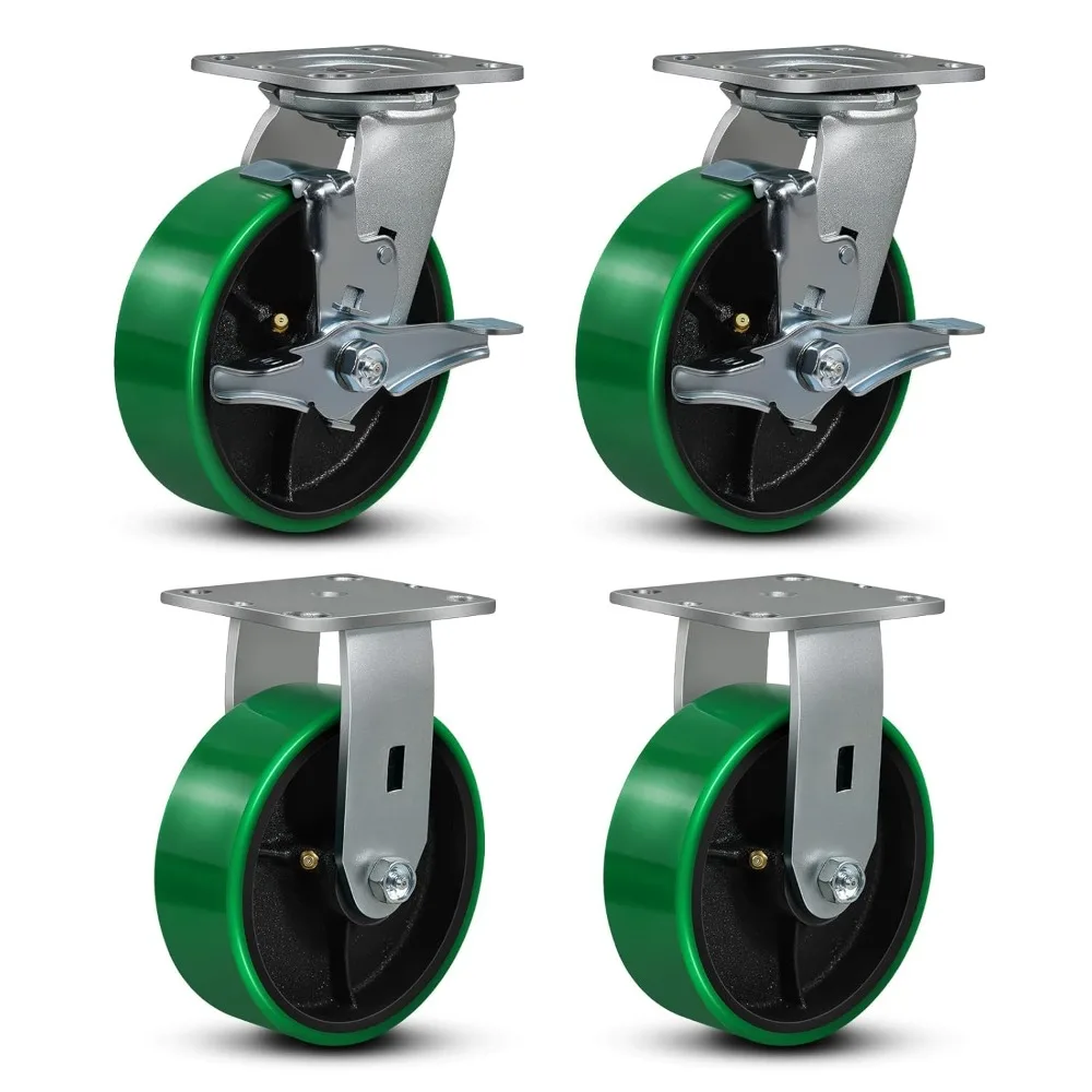 

Heavy Duty Casters- Polyurethane Casters Wheel, Casters Set of 4 Heavy Duty, Capacity up to 5000 Lb. Use for Platform Truck