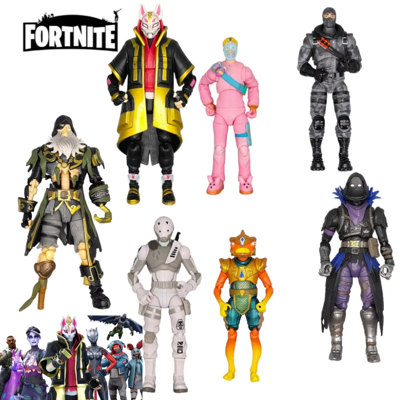 Фото Новая фигурка персонажа Fortnite Trooper Sky Fox Raven Black8, мультяшная, подвижная, коллекционная, крутая декоративная игрушка-украшение