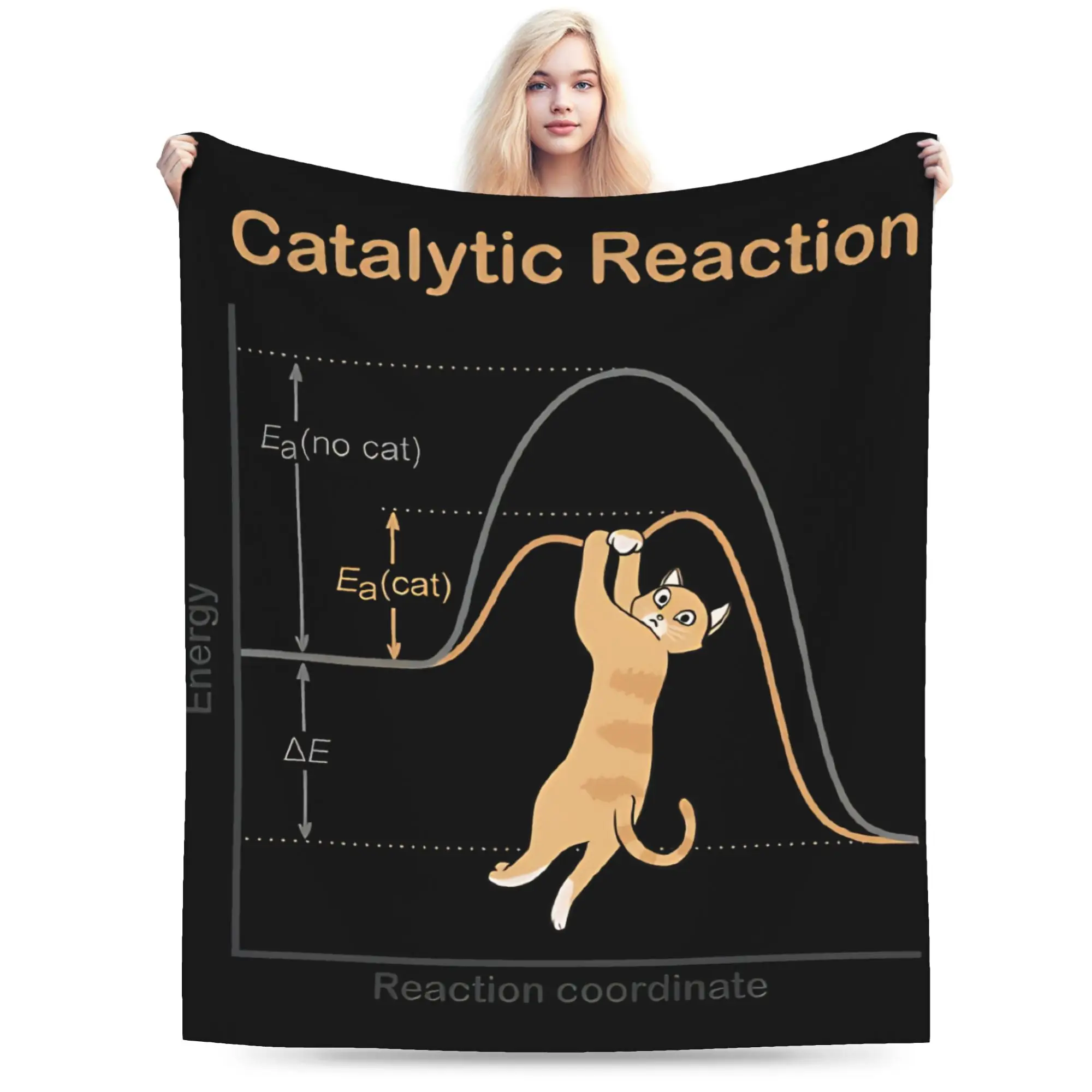 Catalytic Reaction  Blankets Quantum Mechanics Cat Fuzzy Novelty Warm Throw Blankets for Home  Winter
