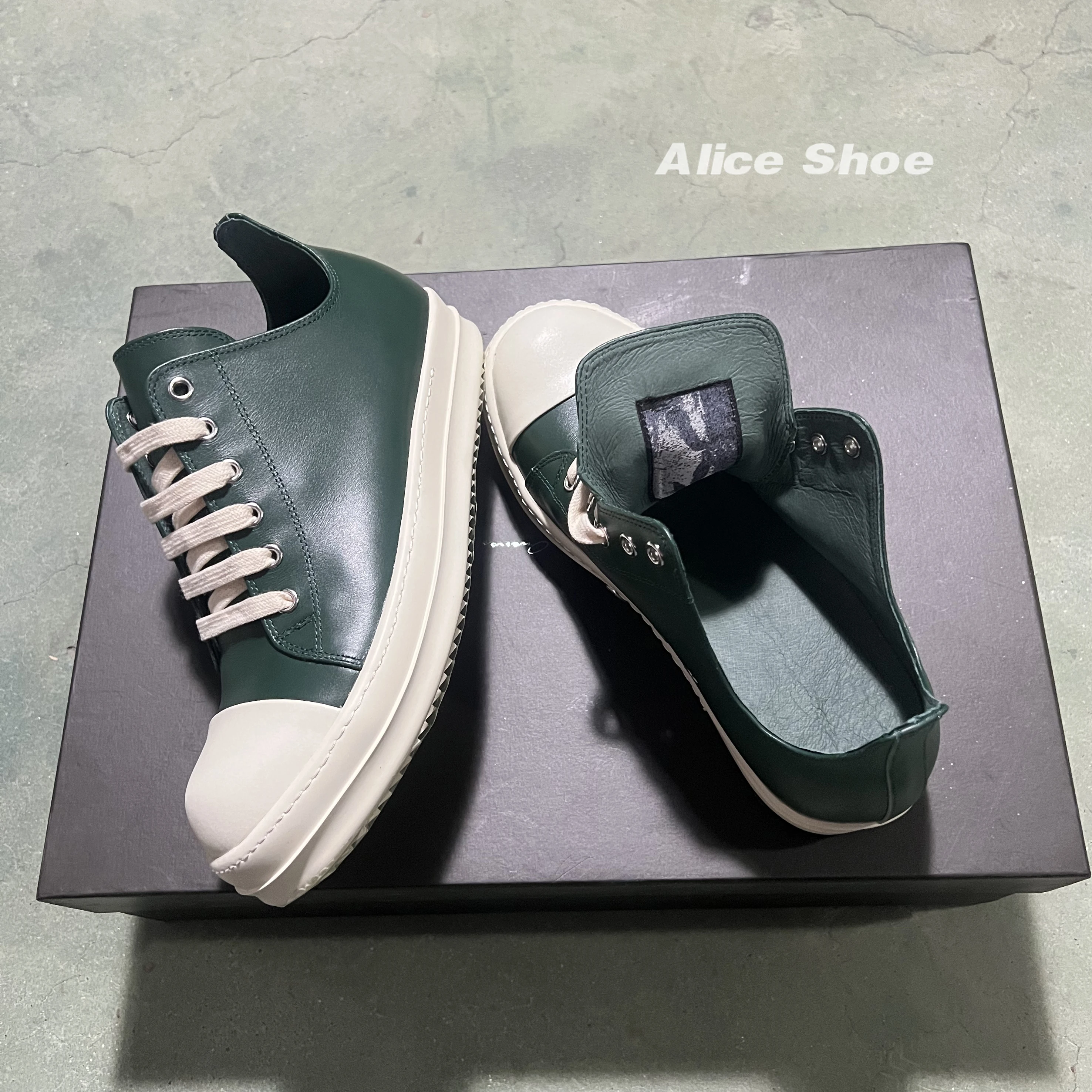 Marken-Herrenschuh Casual Leder Low-Top Damen-Sneaker Designer Neue Mode Flache Schuhe Luxus-Plattform Qualitäts-Trainer Grüne Retro-Schuhe