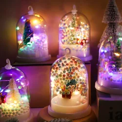 Christmas Lantern Battery Powered LED Night Light Xmas Tree Hanging Lamp Home Desktop Ornaments New Year Xmas Party Decoration