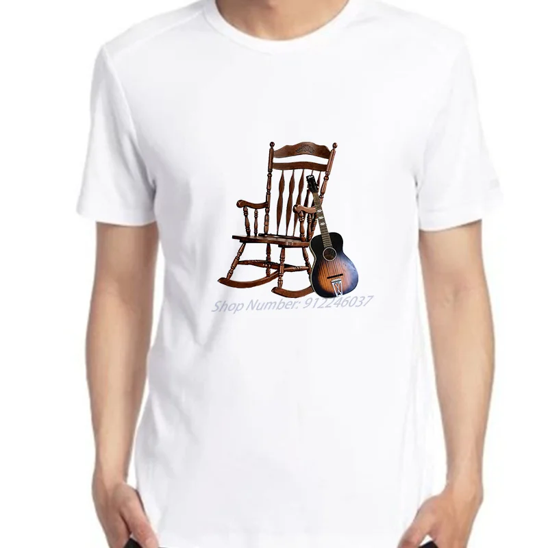 Howlin Wolf Rockin Chair Graphic T Shirts Short Sleeve T-Shirts Summer New Shirts And T-Shirts Cotton Mens Print T Shirt