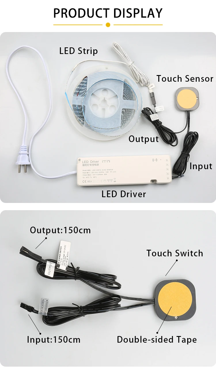 12V 24V 60W Durchdringender 40mm Holzplatten-Sensor-Schalter LED-Berührungssensor – Detail 3