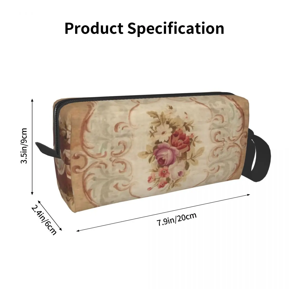 Kawaii Rose kwiatowy francuski Aubusson kosmetyczka podrรณลผna dla kobiet europa bohema kosmetyczny kosmetyczka zestaw podrรณลผny do przechowywania urody
