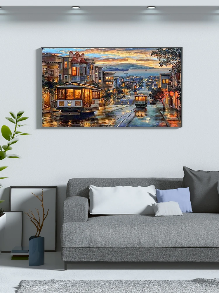 No Frame Romantic City Night DIY Painting By Numbers Abstract Picture Modern Wall Art Canvas Painting Unique Gift For Home Decor