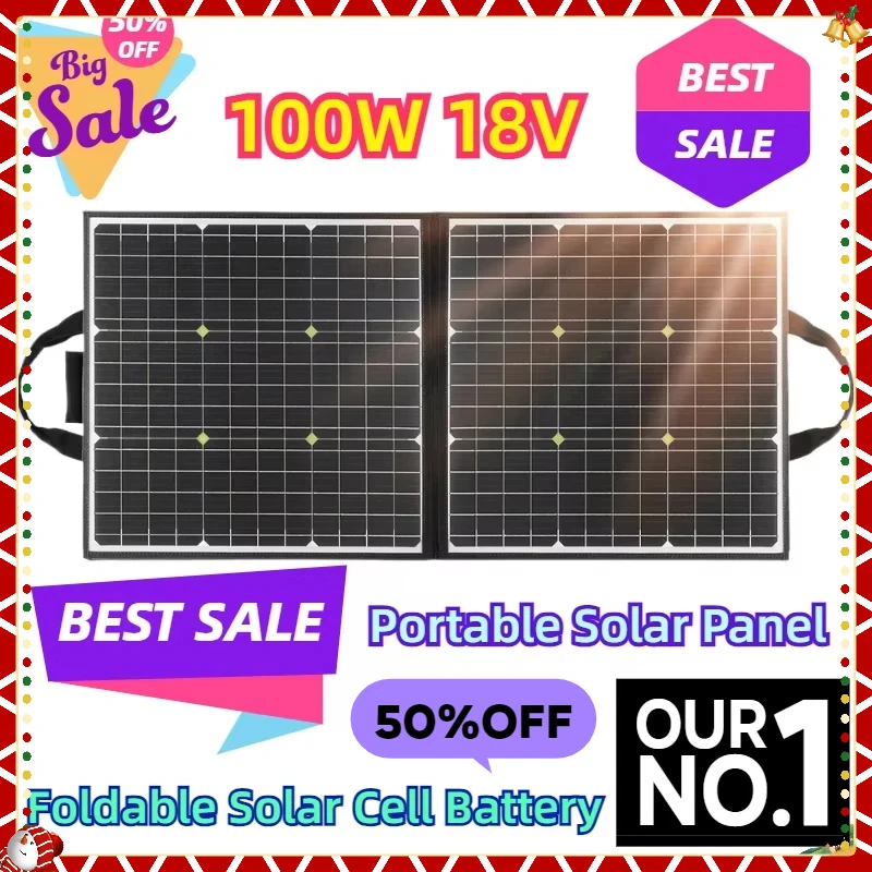 

For 5V USB Foldable Solar Cell Battery 100W 18V Portable Solar Panel Charger Monocrystalline Outdoor Power Supply RV