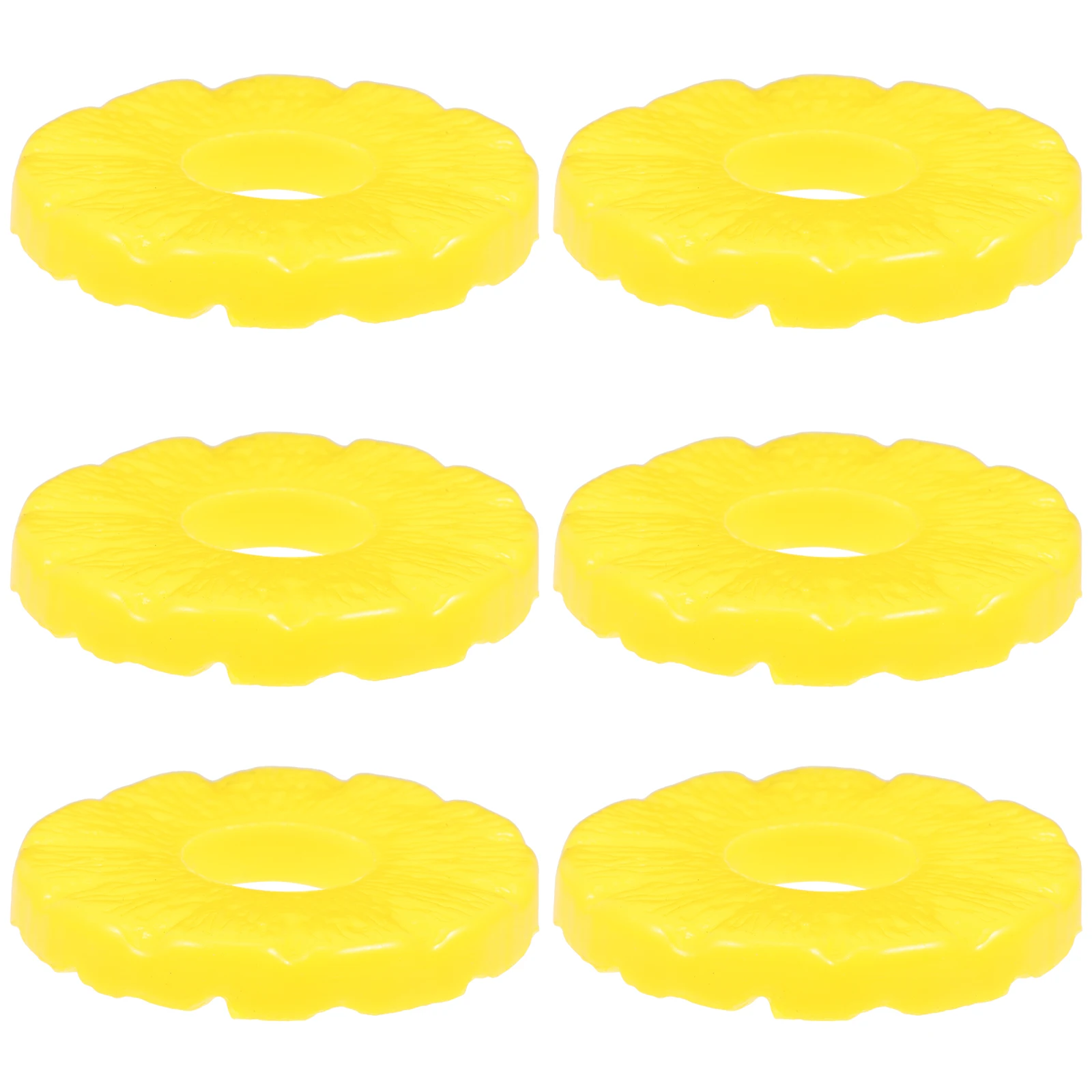 6 Pcs Pineapple Circle Decoration Ananas Artificial Lifelike Fruits Slices Plastic Model - Image 2