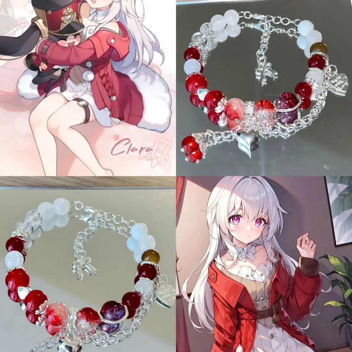 Pulseras con Cuentas para Mujer, Anime Honkai: Star Rail, Accesorios de Disfraz de Clara, Regalos para Hombres, Pulsera para Parejas