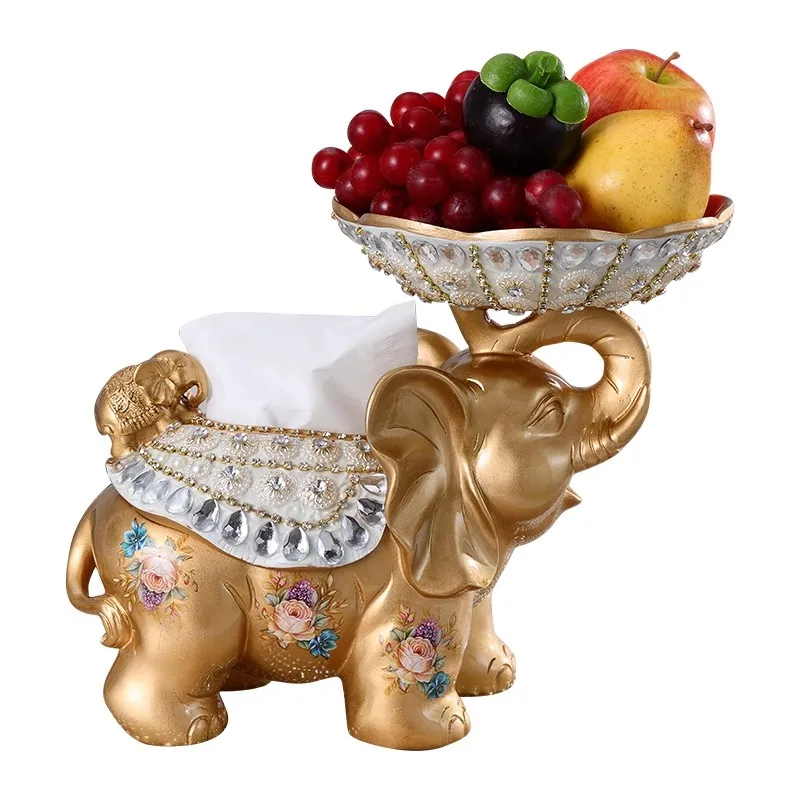 

American remote control storage creative diamond inlaid elephant tissue box, living room coffee table multifunctional paper box