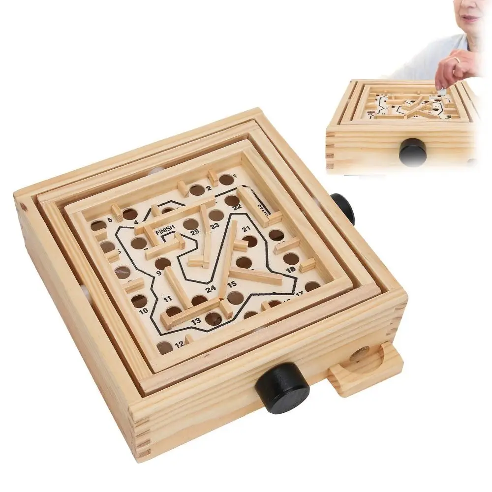 Creativity Wooden Labyrinth Puzzle Toy Intelligence Balance With Steel Ball Puzzle Board Games Ball Maze Toy for Elderly