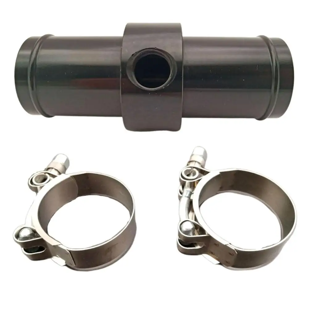Adaptador de temperatura de mangueira de radiador em linha preto de alumínio 3/8 NPT