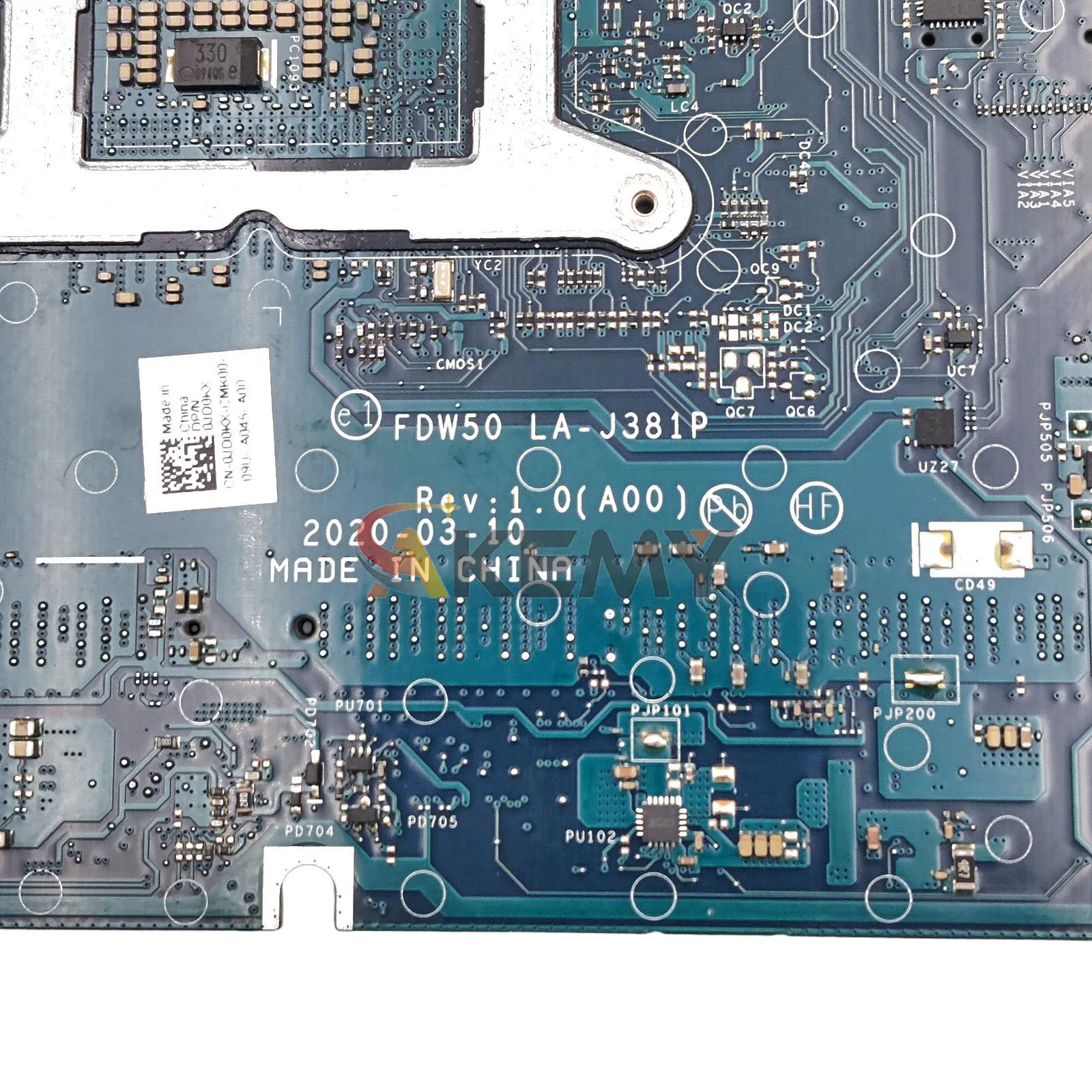 Voor Dell Latitude 5510 Notebook Moederbord FDW50 LA-J381P met I5 I7-10e Gen CPU DDR4 0JD0KX 0HT7GC 0J67M8 100% Volledig Getest