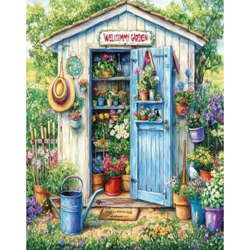 

Flower House Paint By Numbers Frameless Painting With Numbers Scenery Easy Paint Unique Gift Digital Oil Number Painting Kits