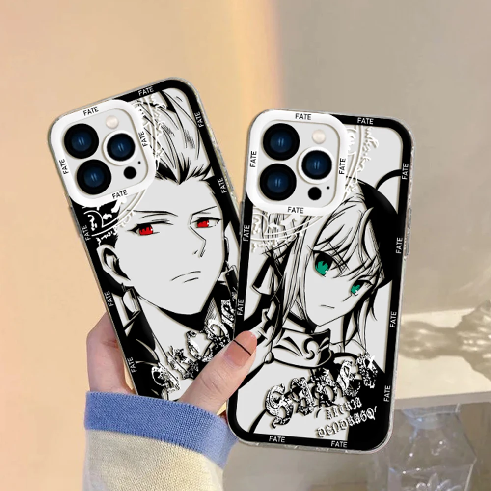 Cartoon Anime Game F-Fates Sabers Phone Case For iPhone 15 14 13 12 11 Mini Pro Max X XR XSMax 6S 6 7 8 Plus Transparent Cover